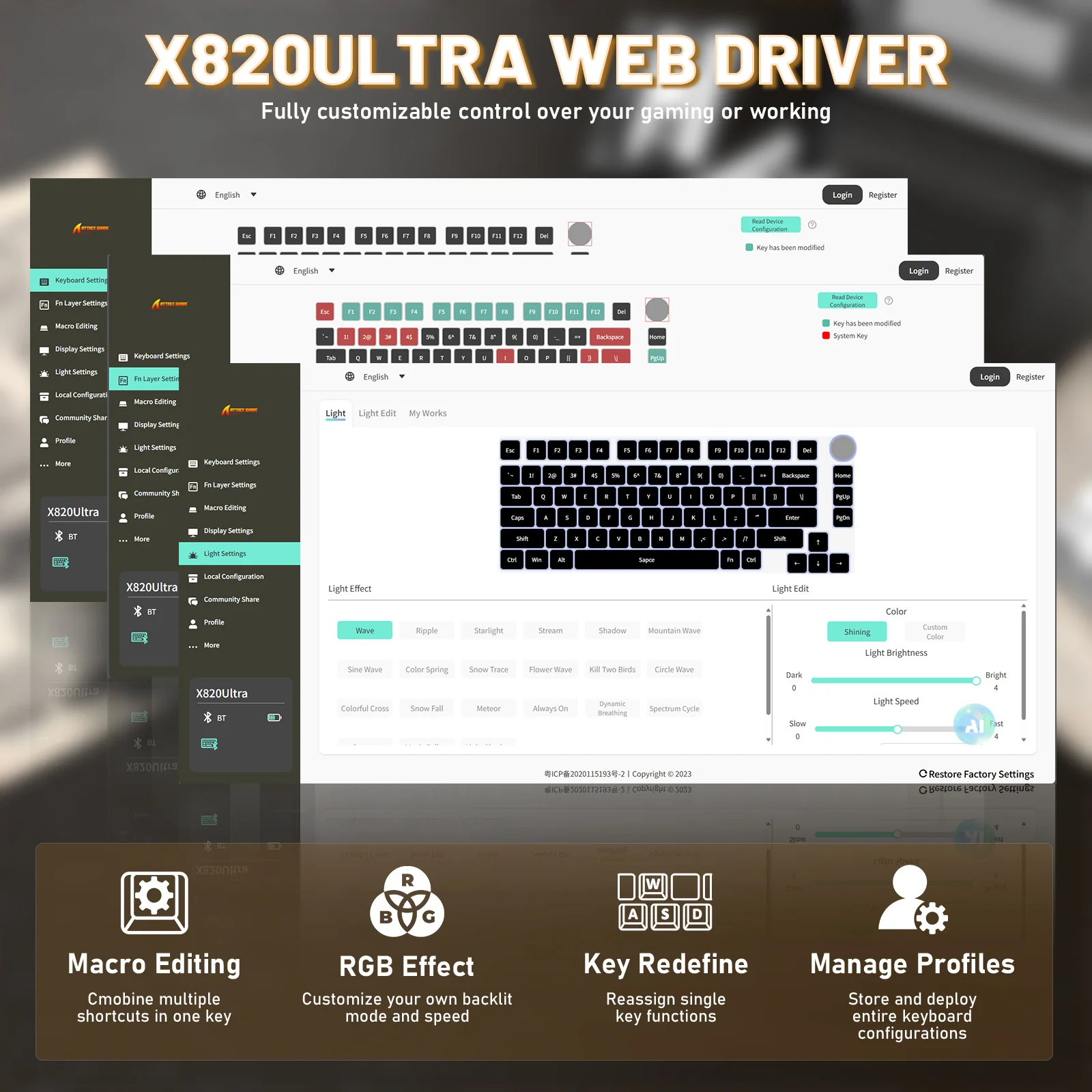 ATTACK SHARK X820ULTRA Mechanical Keyboard with C01ULTRA Coiled Cable - Image 63