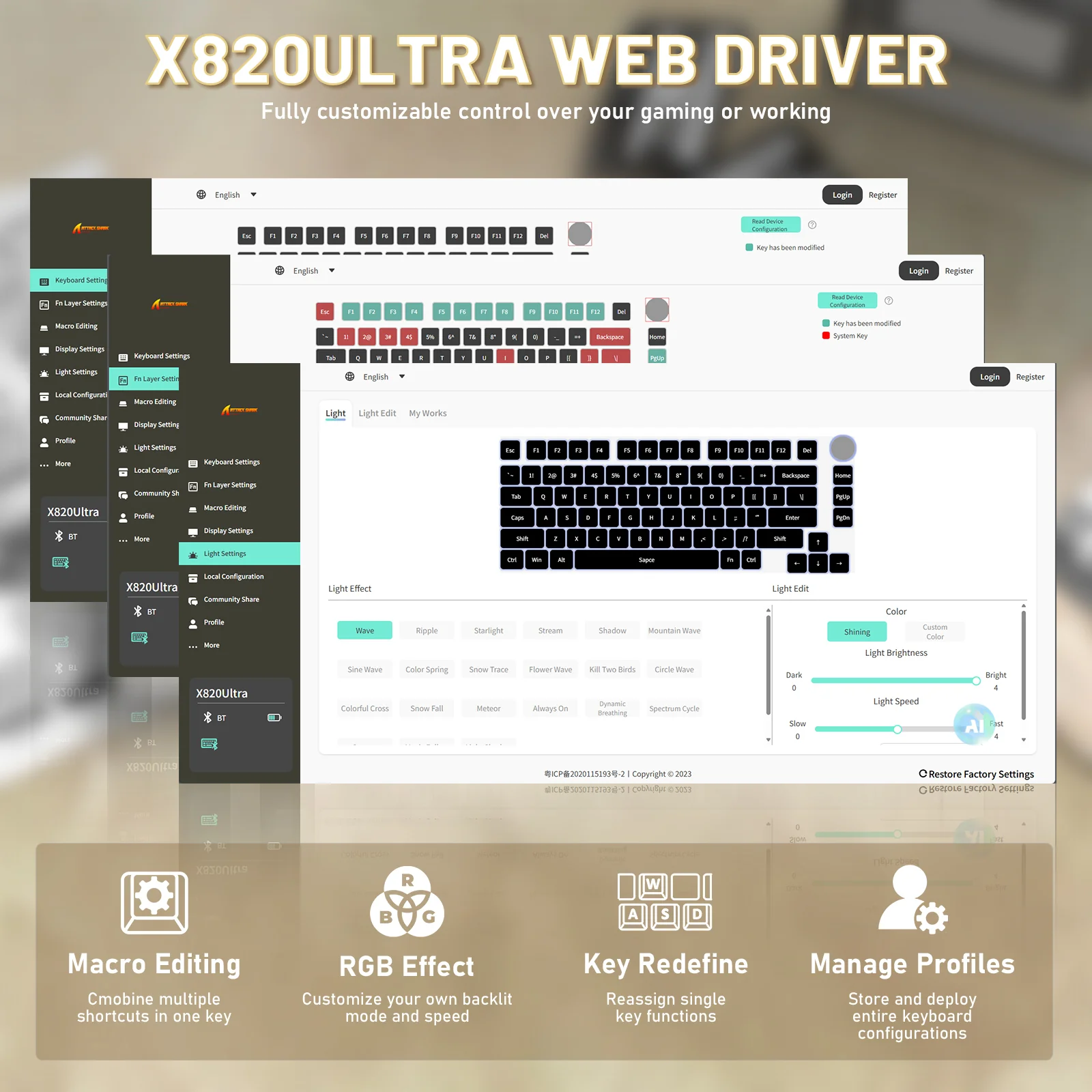 ATTACK SHARK X820ULTRA Mechanical Keyboard with C01ULTRA Coiled Cable - Image 72