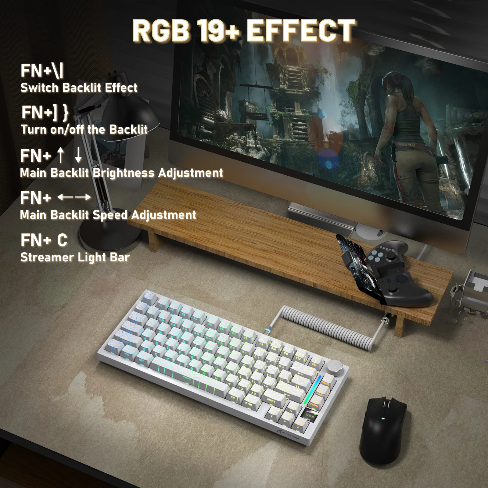 ATTACK SHARK X820ULTRA Mechanical Keyboard with C01ULTRA Coiled Cable - Image 73