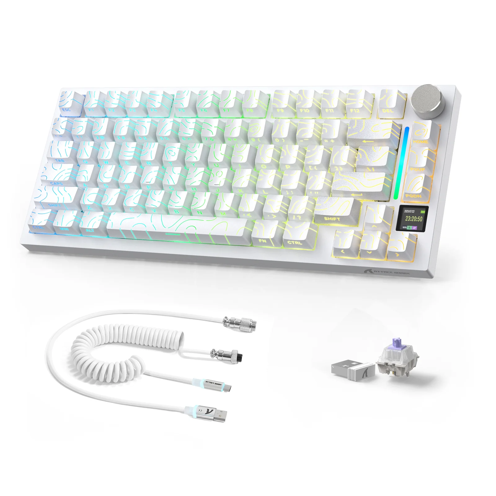 ATTACK SHARK X820ULTRA Mechanical Keyboard with C01ULTRA Coiled Cable - Image 76