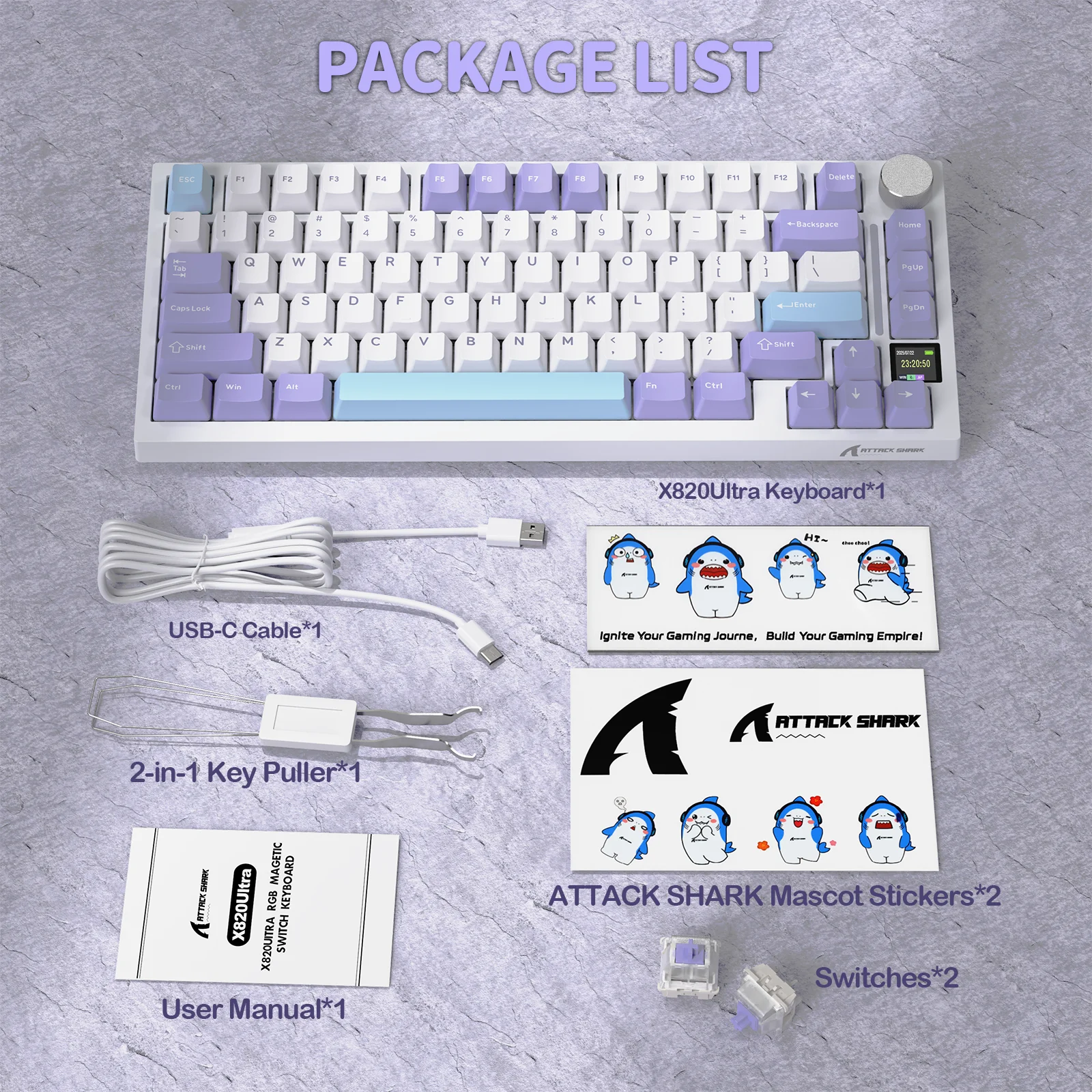 ATTACK SHARK X820Ultra Tri-mode Gasket Mechanical Keyboard - Image 28
