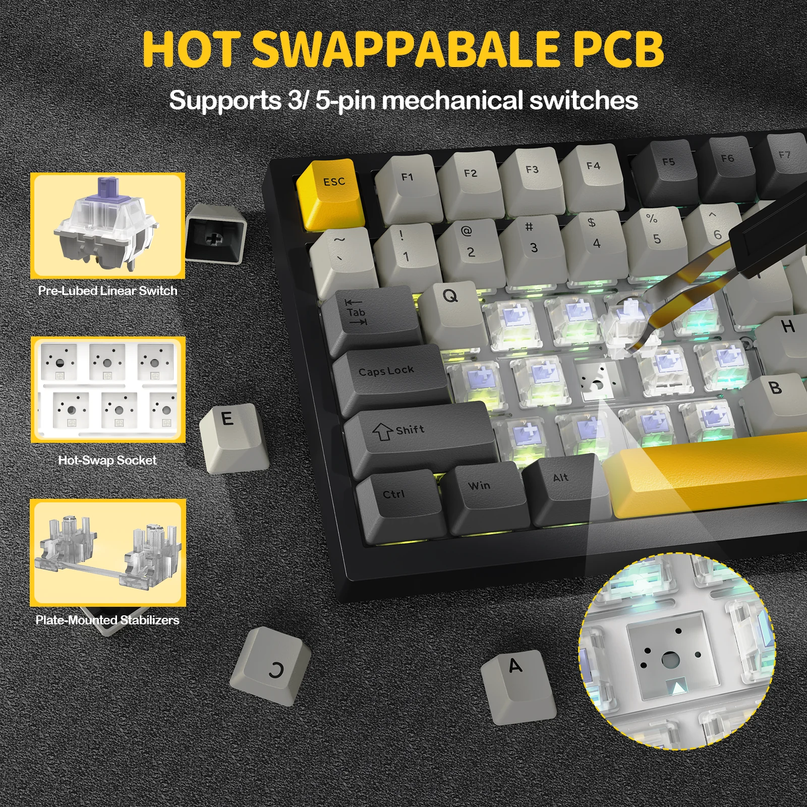 ATTACK SHARK X820Ultra Tri-mode Gasket Mechanical Keyboard - Image 39