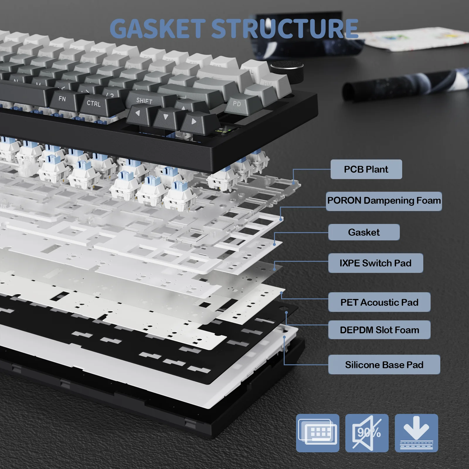 ATTACK SHARK X820Ultra Tri-mode Gasket Mechanical Keyboard - Image 55