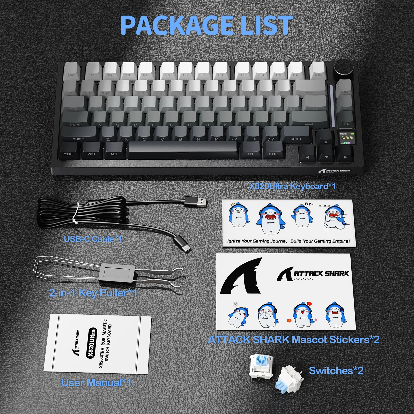 ATTACK SHARK X820Ultra Tri-mode Gasket Mechanical Keyboard - Image 56