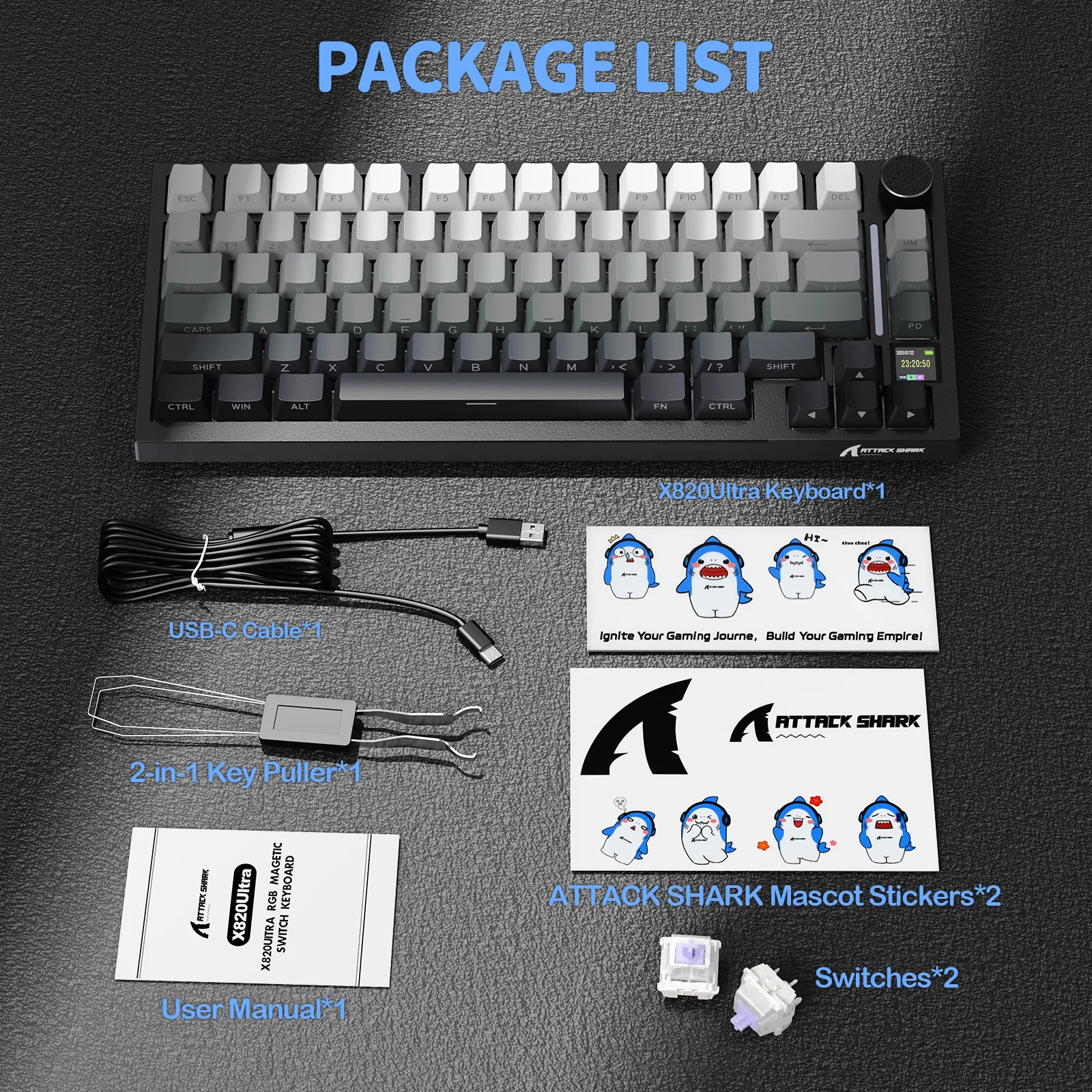 ATTACK SHARK X820Ultra Tri-mode Gasket Mechanical Keyboard - Image 64