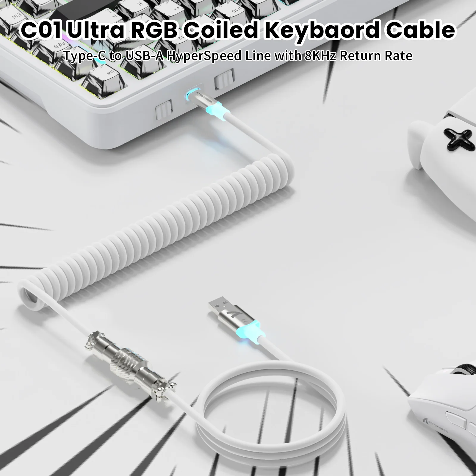 ATTACK SHARK X82PRO HE Magnetic Keyboard With C01Ultra RGB Coiled Cable - Image 23