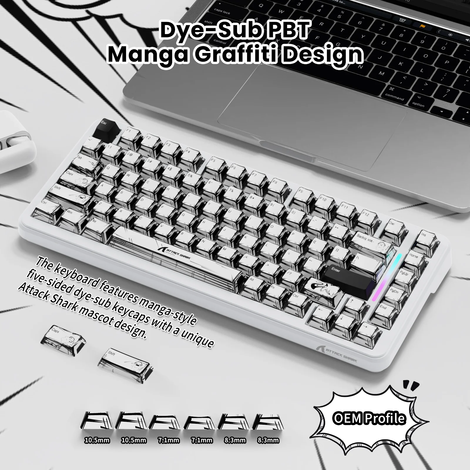 ATTACK SHARK X82PRO HE Magnetic Keyboard With C01Ultra RGB Coiled Cable - Image 27