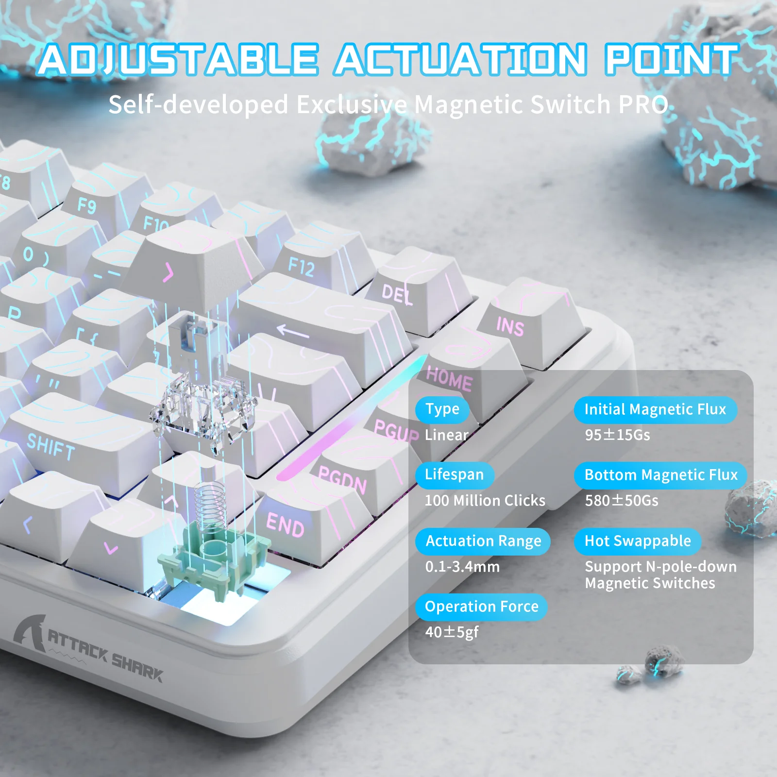 ATTACK SHARK X82PRO HE Wireless Rapid Trigger Gaming Keyboard Magnetic Switch - Image 20