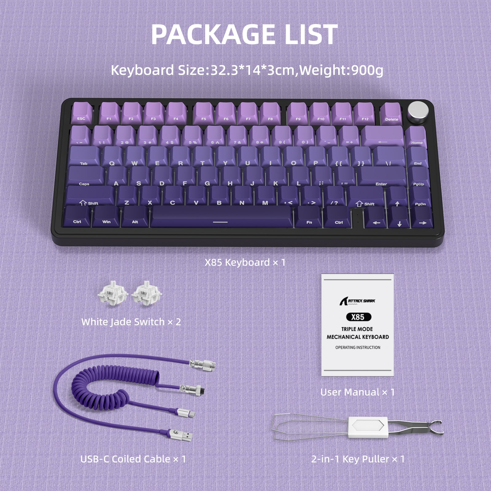 ATTACK SHARK X85 Wireless Mechanical Keyboard - Image 39