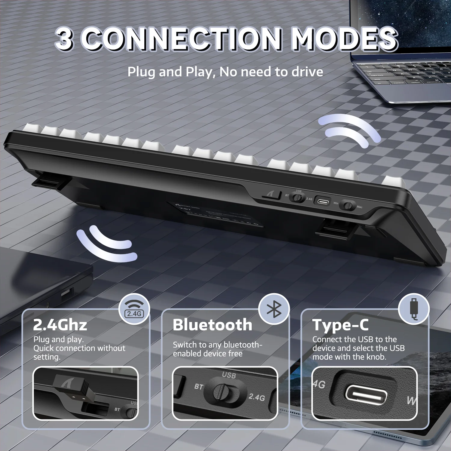 ATTACK SHARK X87 Tri-mode Gasket Mechanical Keyboard - Image 27