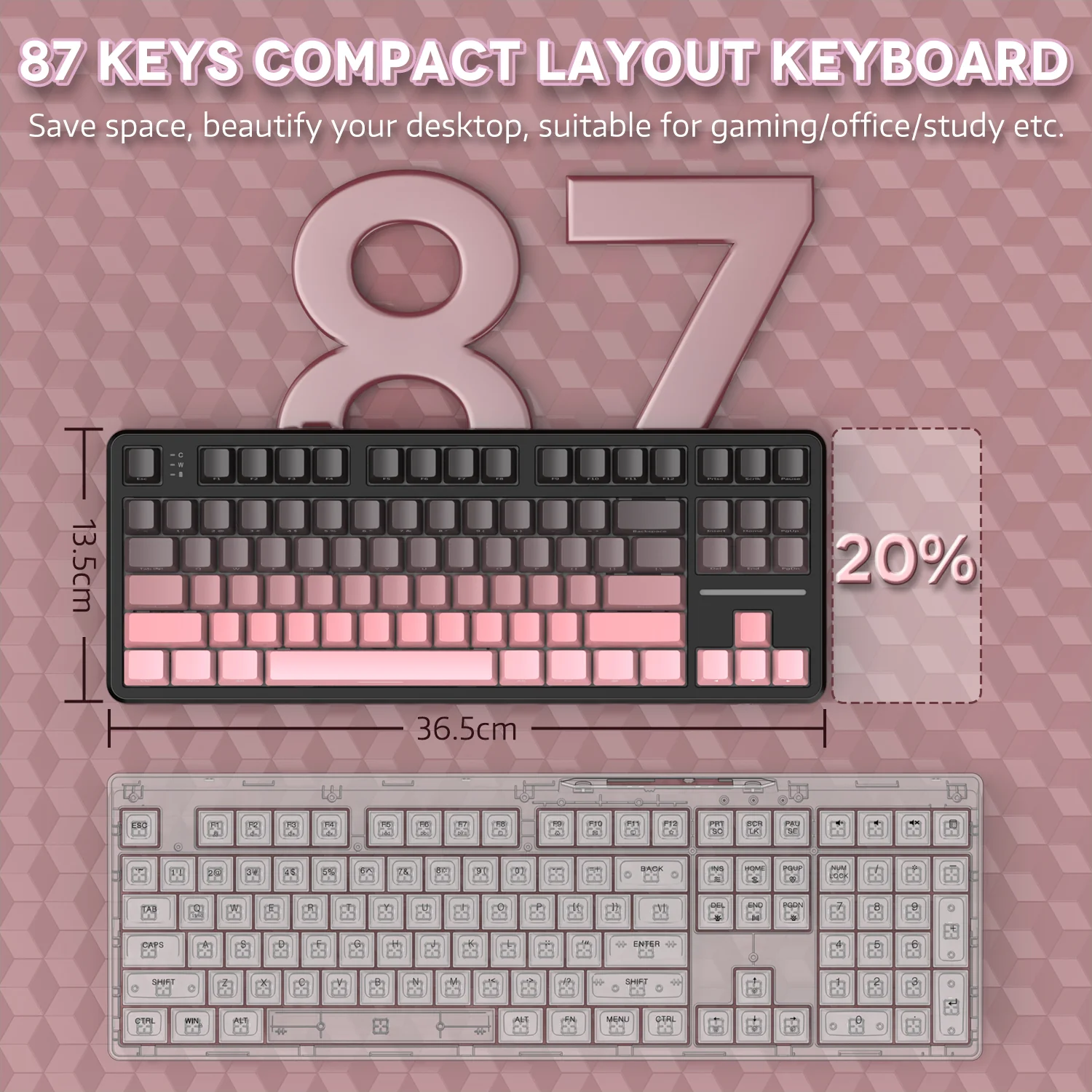 ATTACK SHARK X87 Tri-mode Gasket Mechanical Keyboard - Image 43