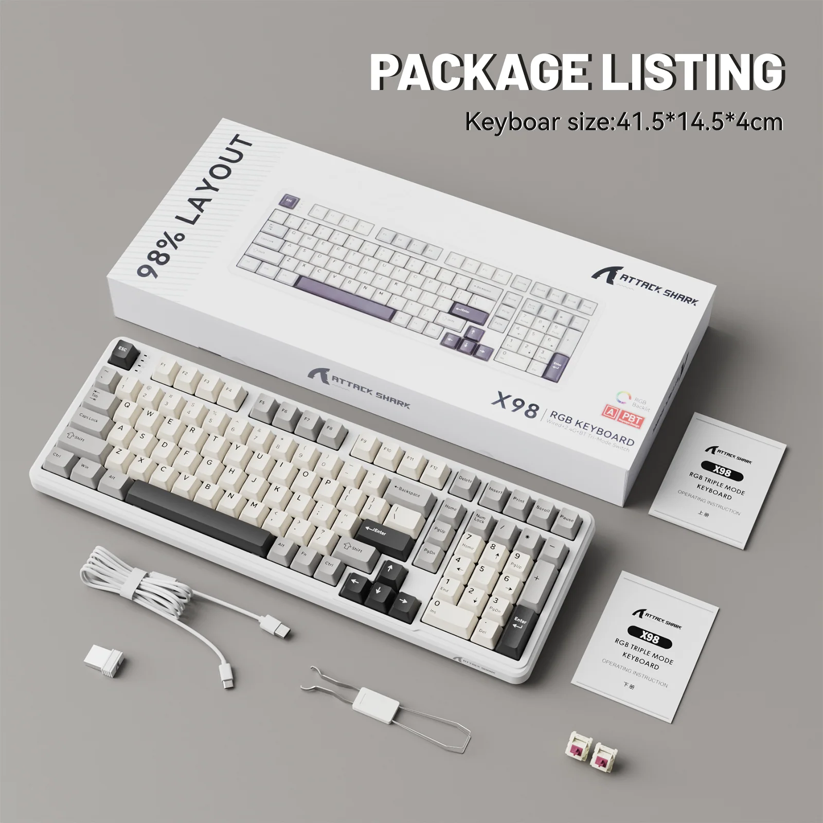 ATTACK SHARK X98 Full-size Wireless Mechanical Keyboard - Image 18