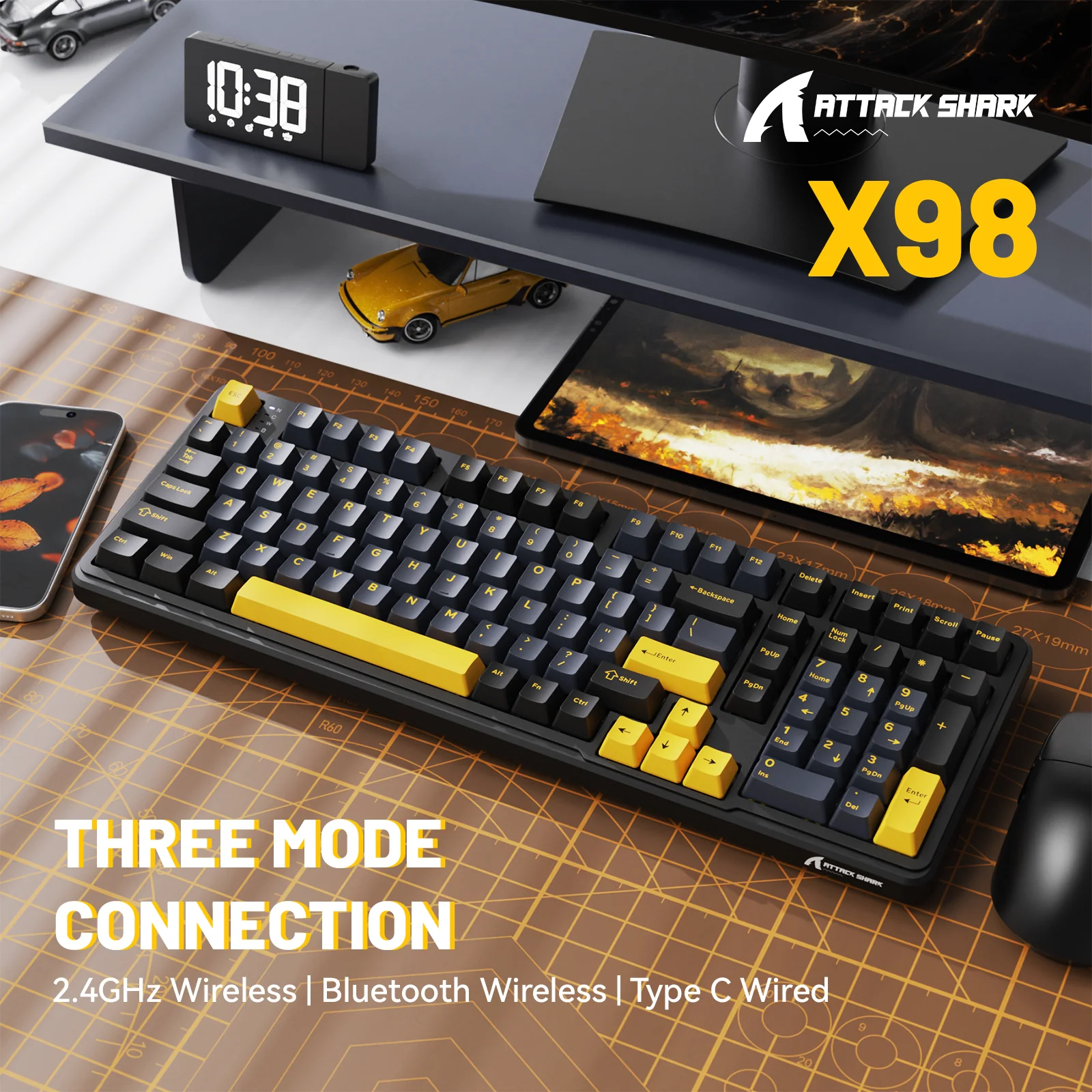 ATTACK SHARK X98 Full-size Wireless Mechanical Keyboard - Image 3