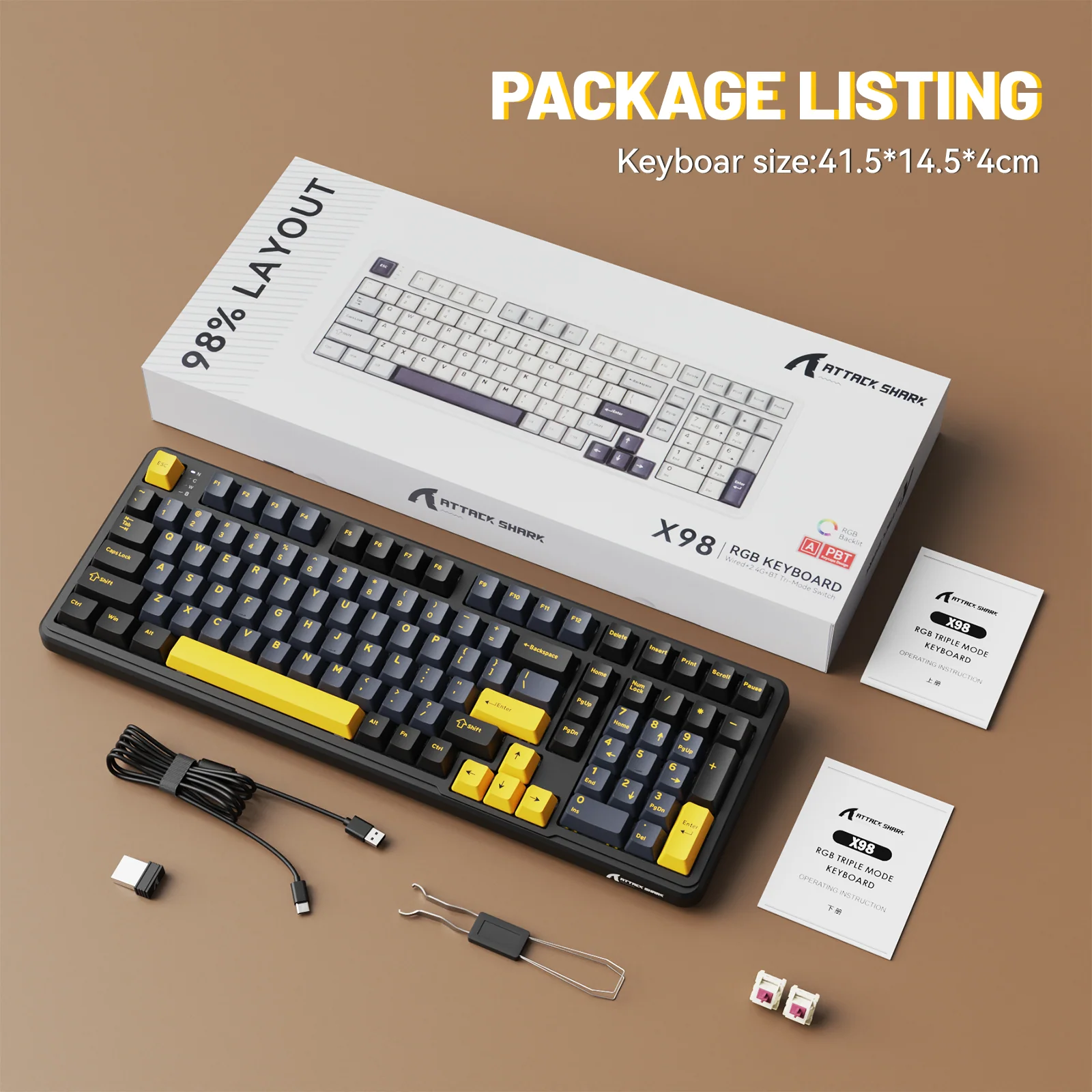 ATTACK SHARK X98 Full-size Wireless Mechanical Keyboard - Image 9