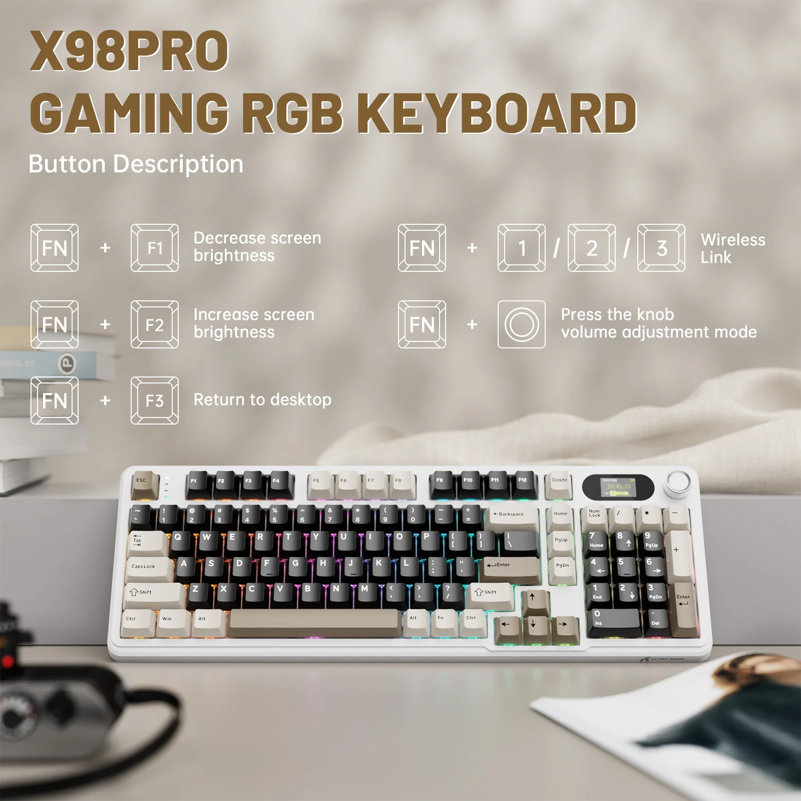 ATTACK SHARK X98PRO Wireless Gaming Keyboard - Image 17