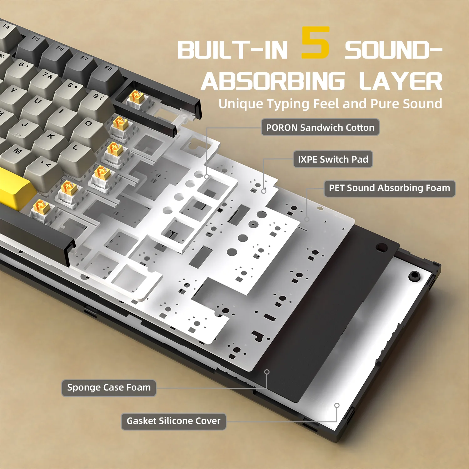ATTACK SHARK x AJAZZ AK820 Wired Mechanical keyboard - Image 4
