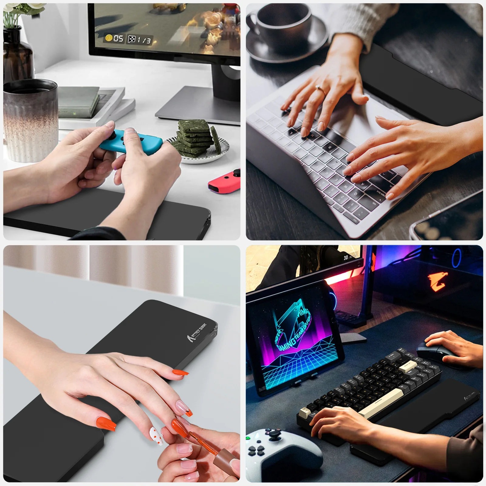 ATTACK SHARK Black Acrylic Wrist Rest - Image 8