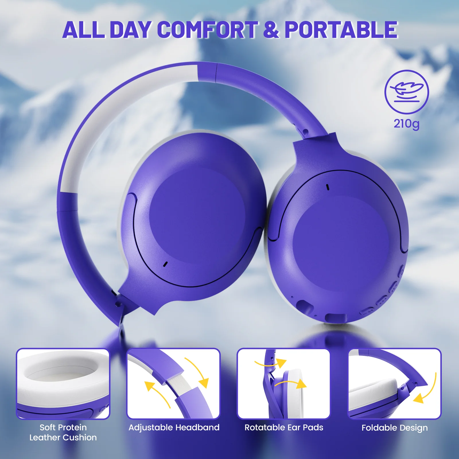 ATTACK SHARK G300 ANC Foldable Ultra-Light Dual-Mode Headphones - Image 24
