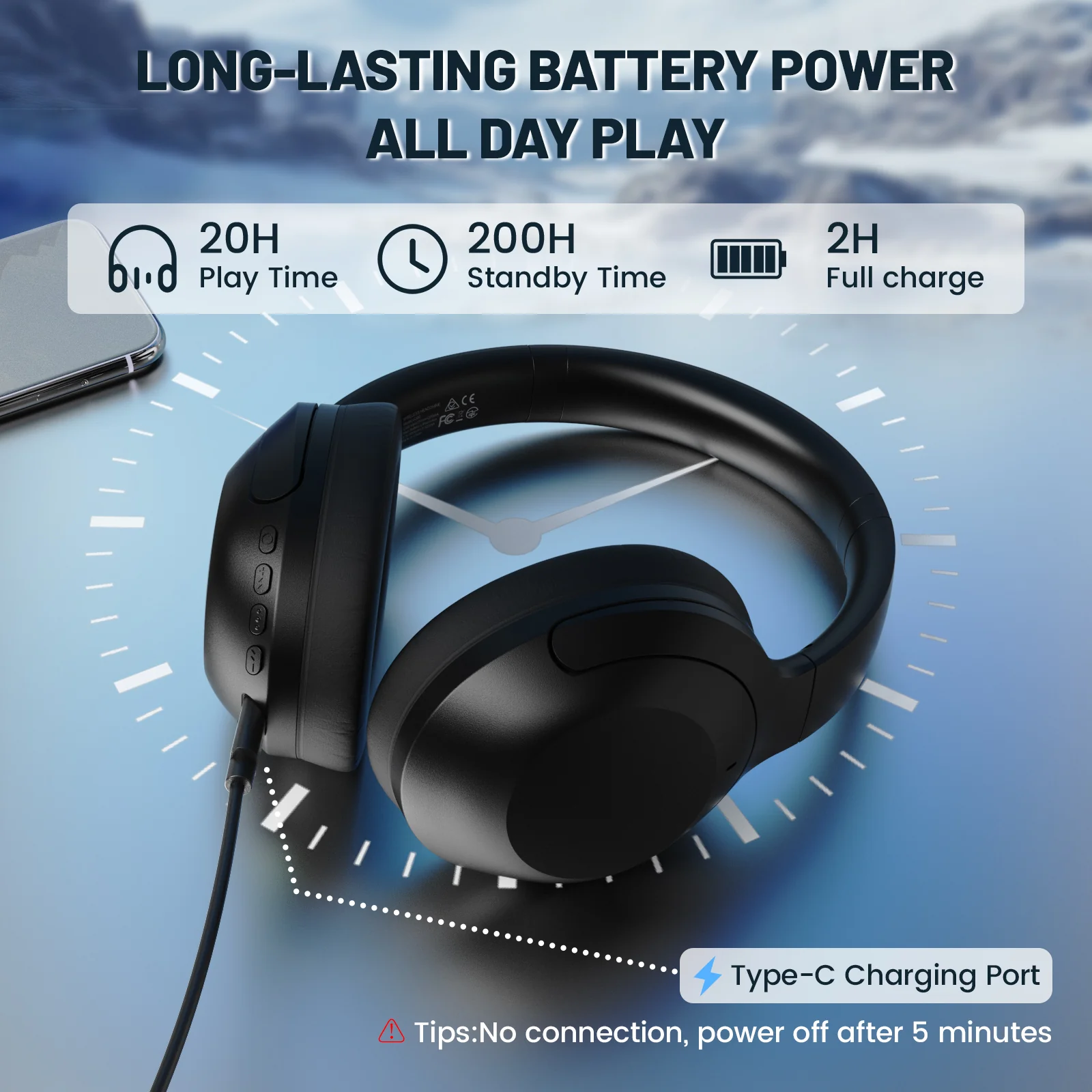 ATTACK SHARK G300 ANC Foldable Ultra-Light Dual-Mode Headphones - Image 6