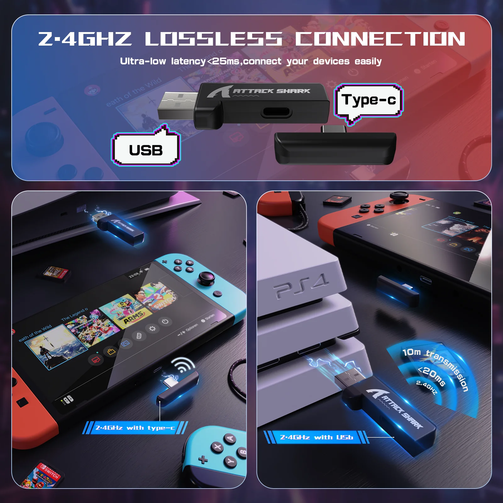 ATTACK SHARK L60 Ultra-Light Tri-Mode Gaming Headset - Image 8
