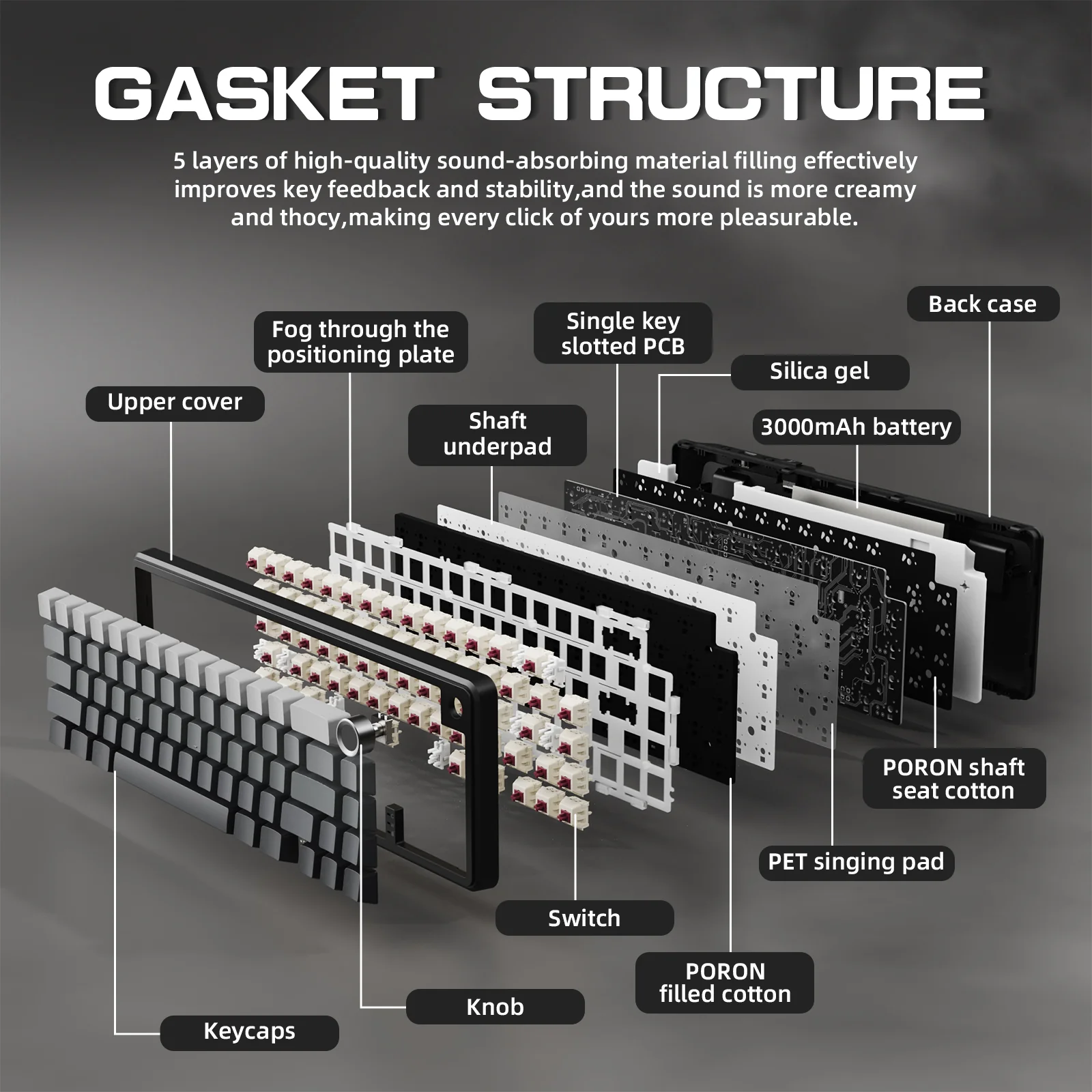 ATTACK SHARK X66 Wireless Mechanical Keyboard with 8K Coiled Cable - Image 8