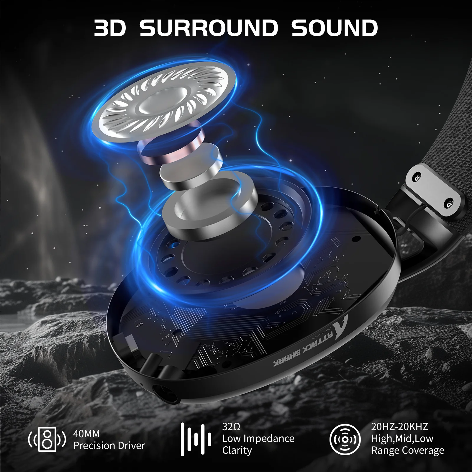ATTACK SHARK L80 Ultra-Light Tri-Mode Gaming Headset - Image 13