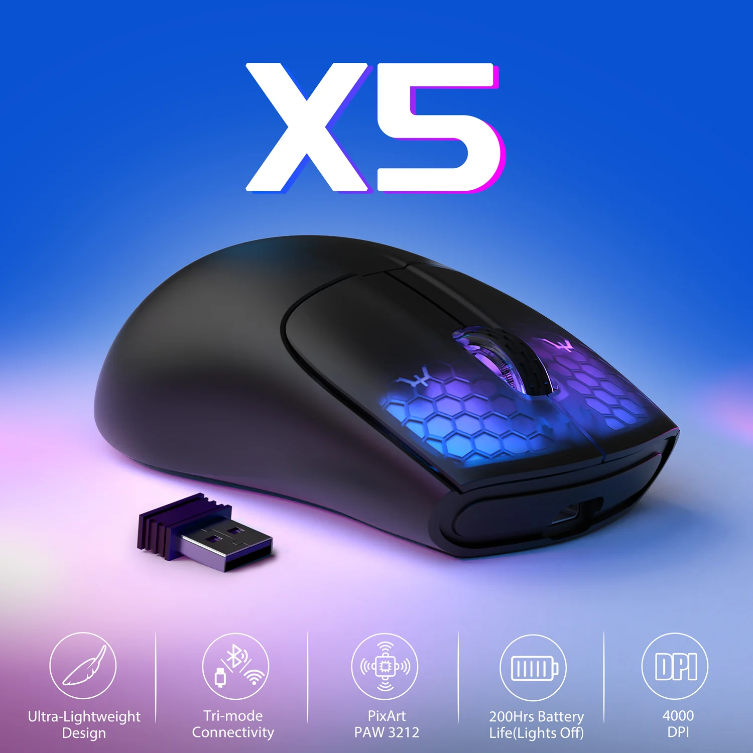 ATTACK SHARK X5 Wireless Gaming Mouse - Image 9