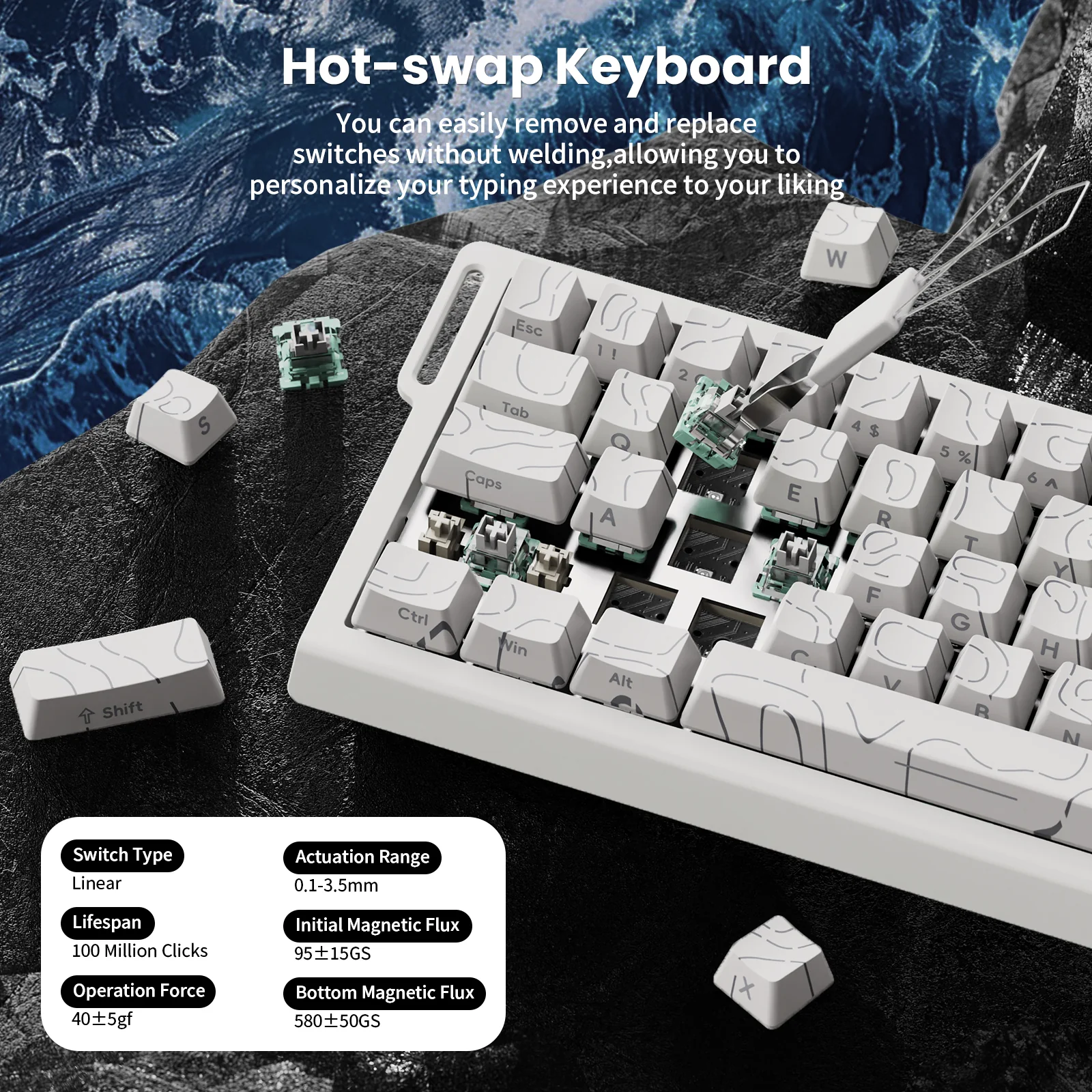 ATTACK SHARK X68 HE Rapid Trigger Keyboard Magnetic Switch with C01PRO Coiled Cable - Image 16